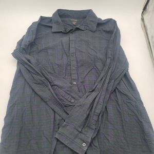 Marc Anthony Mens Button-Up Shirt Purple Plaid Long Sleeve Slim Fit XXL